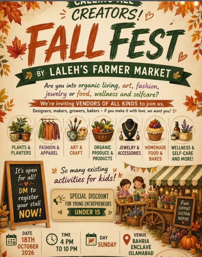 Fall Fest by Laleh's Farmers Market poster