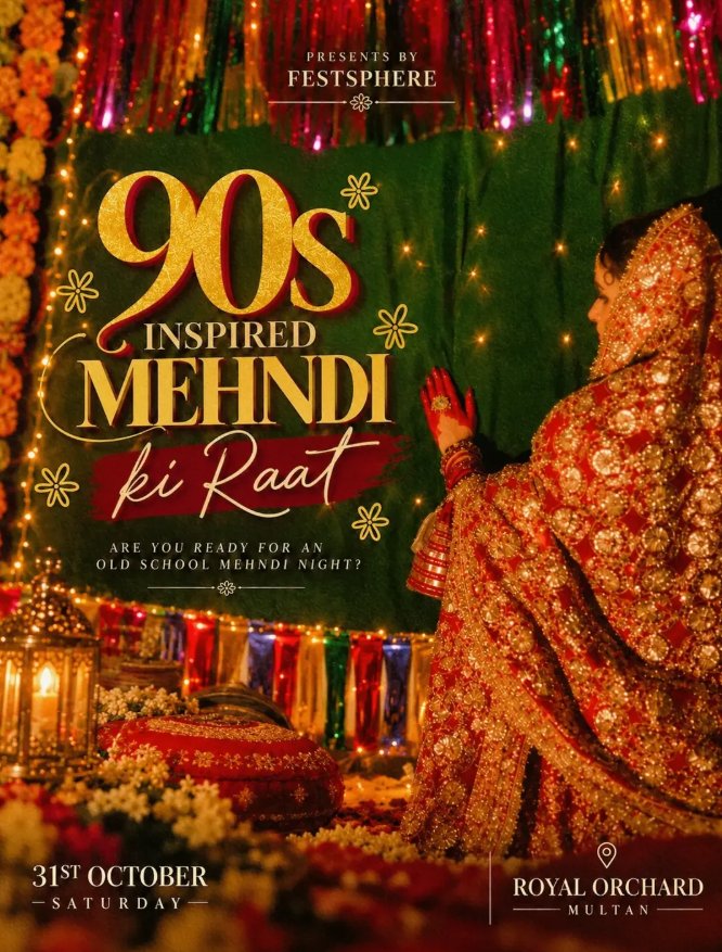 90s Inspired Mehndi Ki Raat poster