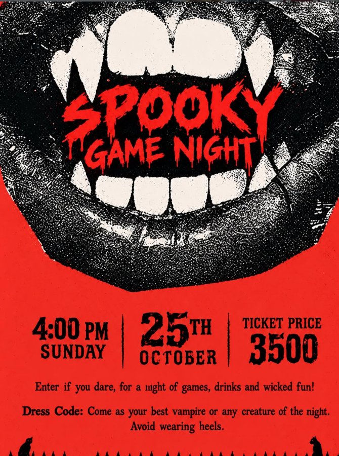 Spooky Game Night — Kiya Ho Bedazzling Station poster